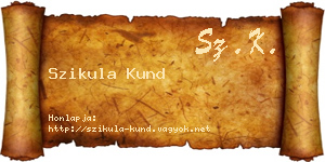 Szikula Kund névjegykártya